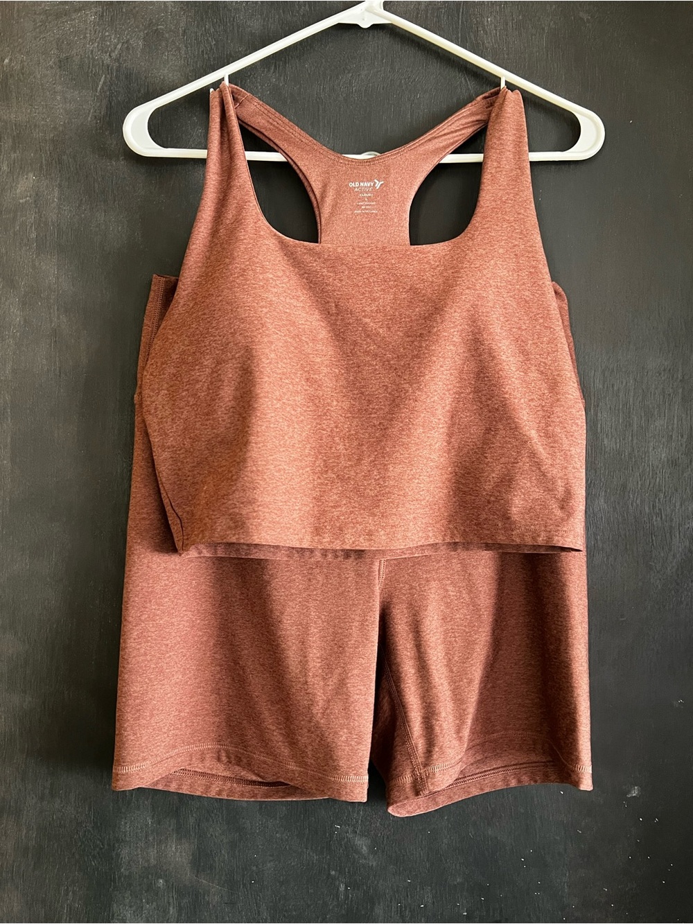 Old Navy Women's Rust-Brown Racerback Sports Bra & Shorts Set
